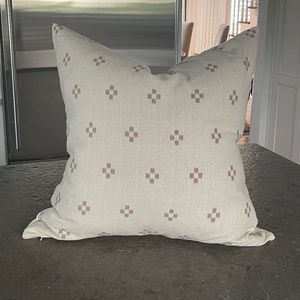 Danielle Oakey Neutral Patterned Accent Pillow - Cream with Taupe Motif